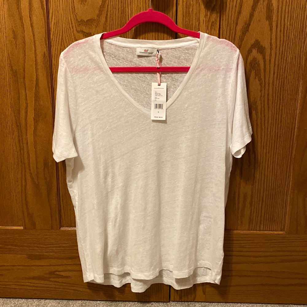 NWT Vineyard Vines white linen tee size large
